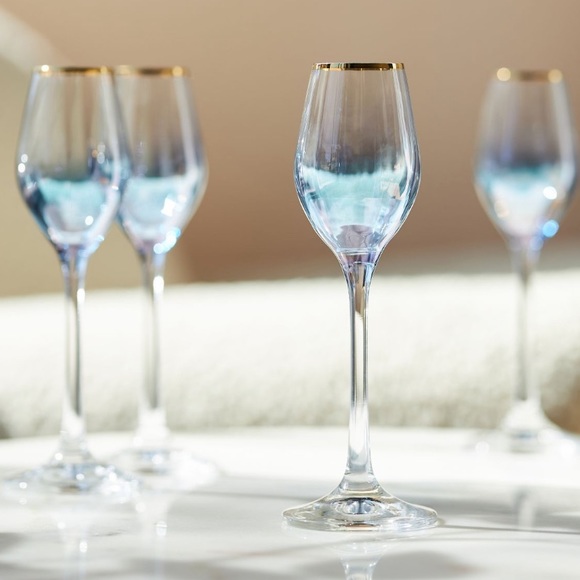 Anthropologie Other - 24K Gold Waterfall cordial wine glasses